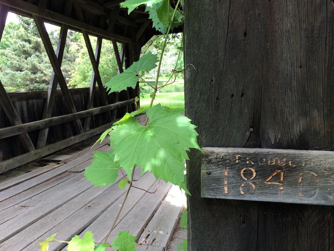 The 1840 covered bridge at Americana Village